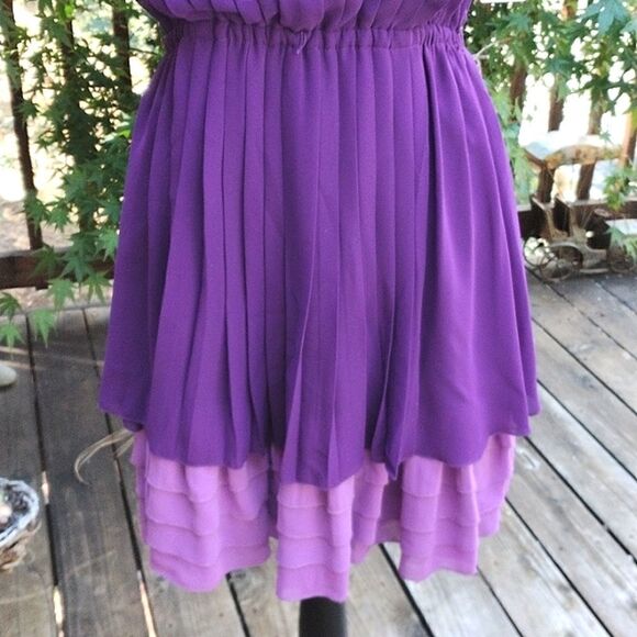 NWT Jessica Simpson Purple Pleated Dress - Picture 2 of 13